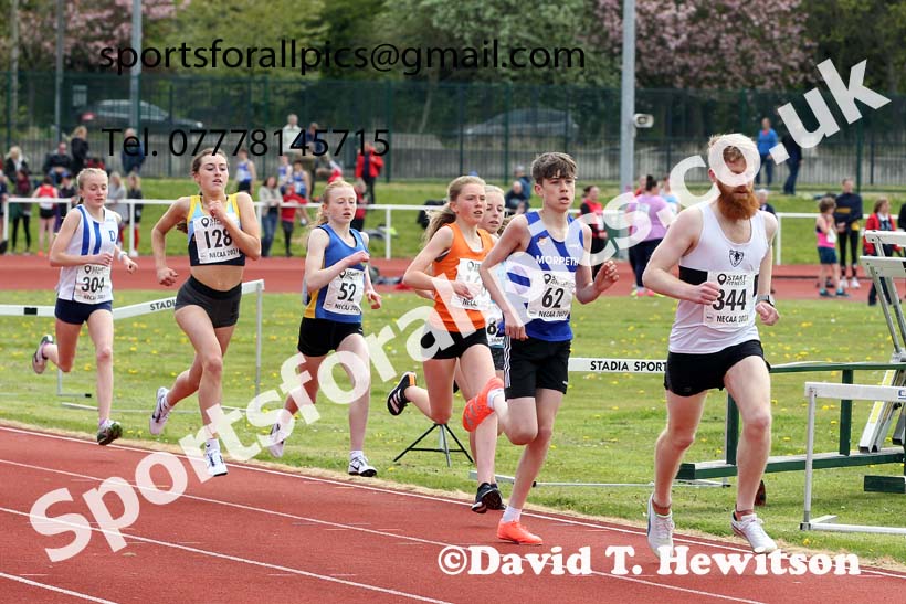 1500 metres, 2021 NECAA Middlesbrough Open Meting, Sunday, May 9th. Photo: David T. Hewitson/Sports for All Pics